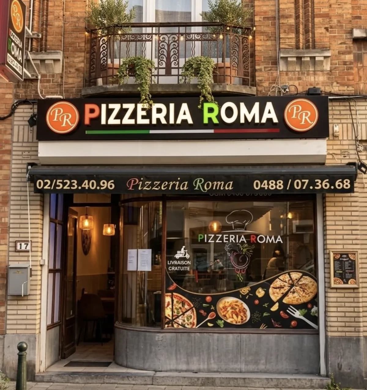 Devanture de Pizzeria Roma — Rue de Formanoir 17, Anderlecht